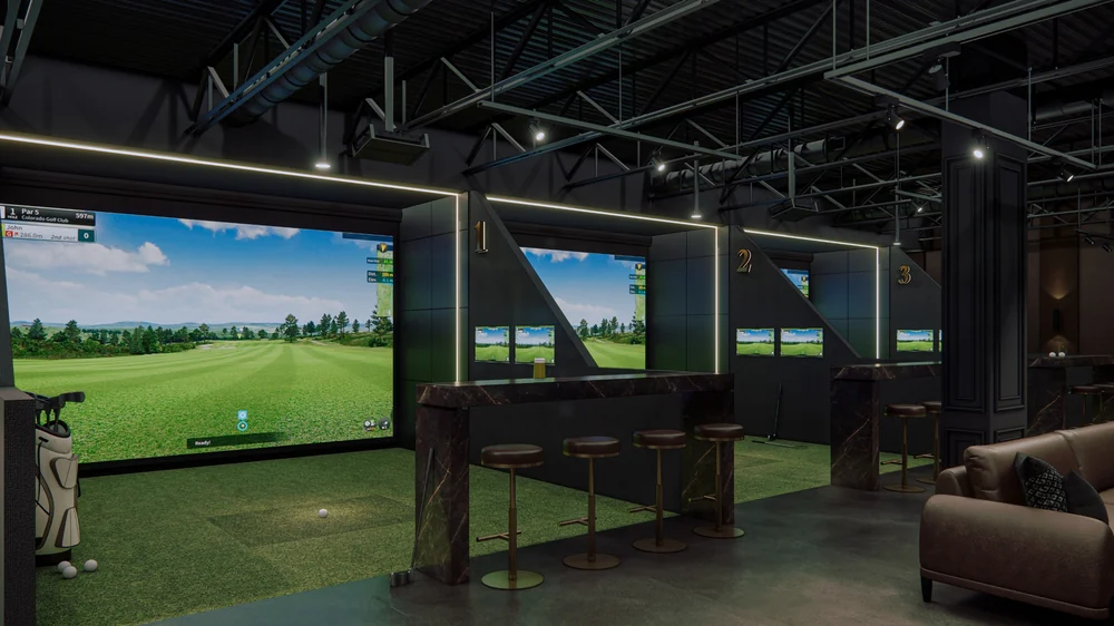 The Golf Vault, Golf Simulator Interior, Davie, Florida: photo 9 by DALOP Design