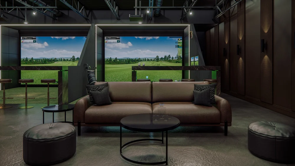 The Golf Vault, Golf Simulator Interior, Davie, Florida: photo 10 by DALOP Design