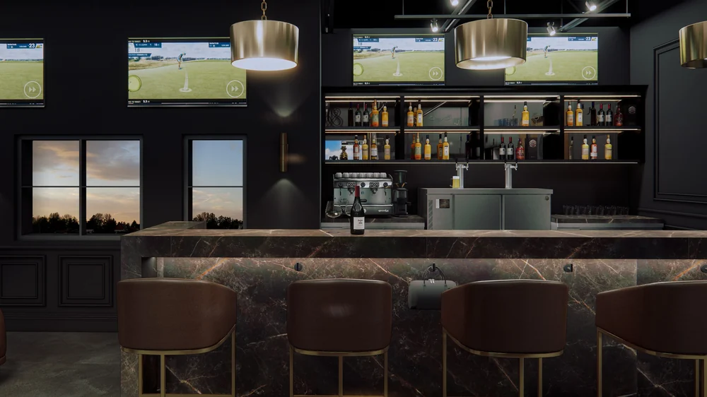 The Golf Vault, Golf Simulator Interior, Davie, Florida: photo 16 by DALOP Design